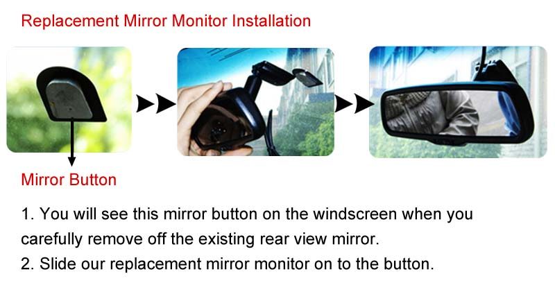 replacement rear view mirror monitor installation guide & oembackupcam.com
