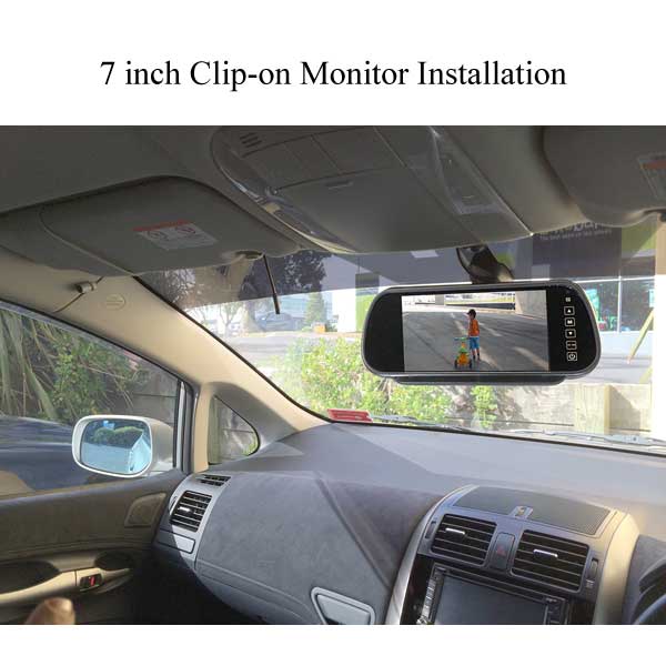 Ford Transit Connect Brake Light Backup Camera for F O R D with 7 inch Clip-on Mirror Monitor